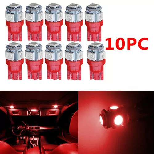 10x 194 Red T10 Wedge Car Mini 5050 Bright Light bulbs W5W 2825 158 192 168 LOT