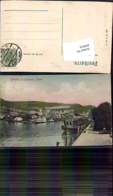 694936 Bregenz am Bodensee Hafen Dampfer k.K. Postamt