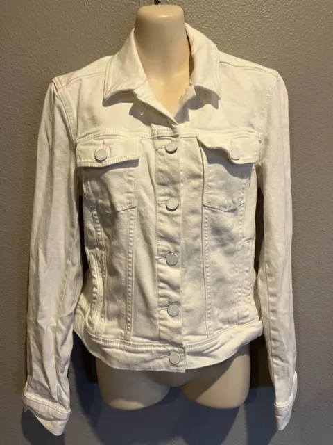 Women's PAIGE Rowan White Stretch Denim Jean Jacket Size S