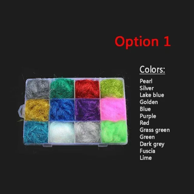 12 Colors ICE DUBBING Box Ice Dub Wing Body Trout Nymph Fly Tying Materials DIY