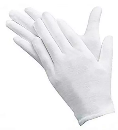 100% Cotton Gloves White Dermatological Overnight Moisturising Eczema 2 Pairs UK