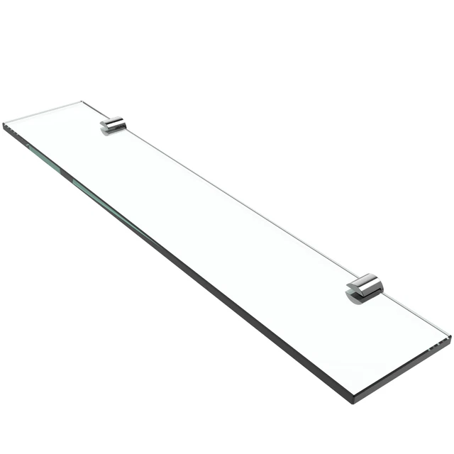 MEYKOERS FLOATING GLASS Shelf Clear Shelves Storage Display With Chrome