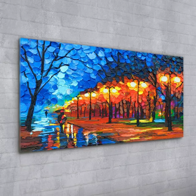 Acrylglasbild Wandbild Plexiglas 100x50 Wand Kunst Bild park Licht bunte