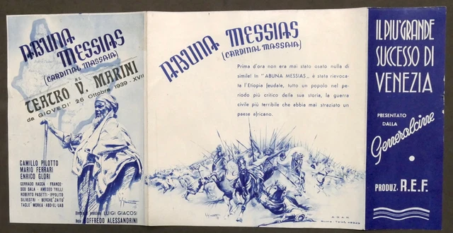 Brochure Film Abuna Messias (Cardinal Massaia) - 1939 -  Etiopia Feudale