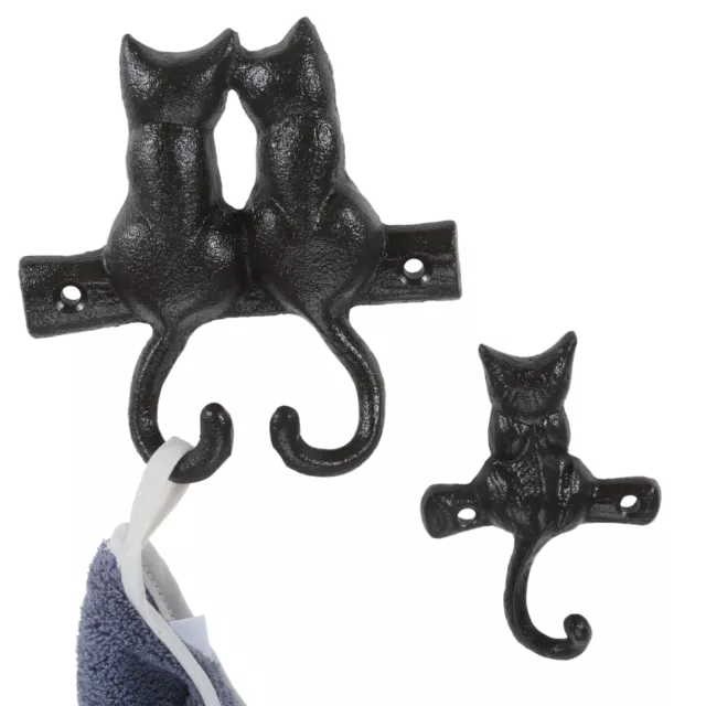 European Cat Tails Coat Hooks Bag Towel Hat Hanger Hook Organizer Rack Cast Iron