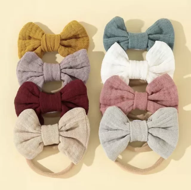 8 Baby Bow Headbands