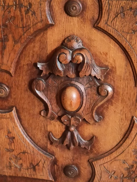 26" Pair French Antique Architectural Pillar Panel Door Solid Oak Wood 4