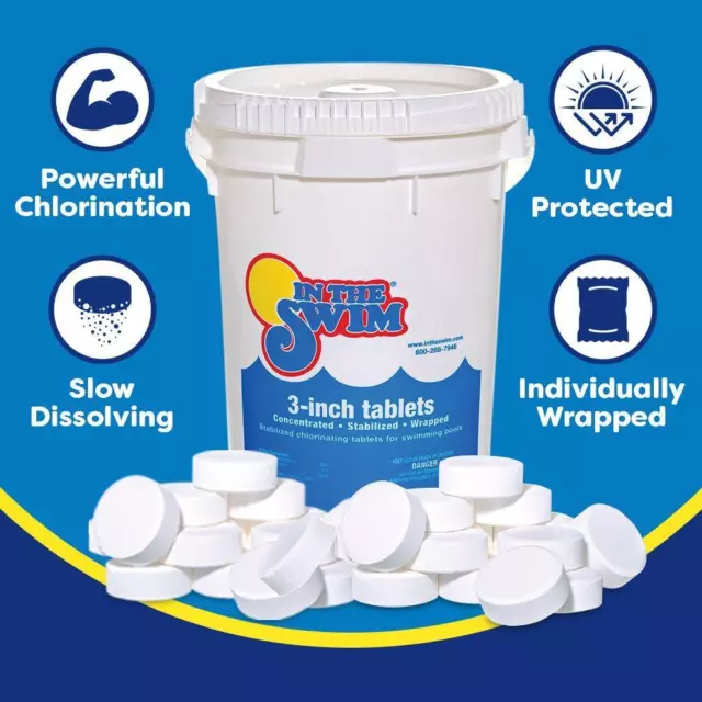 In The Swim 3 Inch Stabilized Chlorine Tablets for Sanitizing Swimming Pools - 3