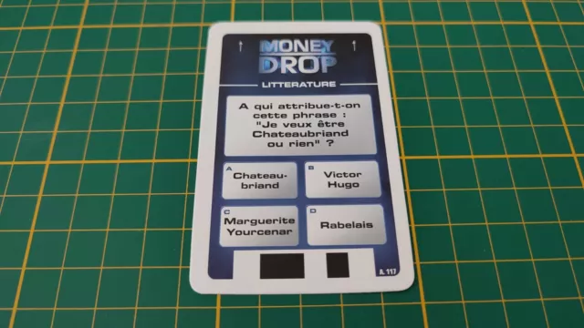 Carte question A.117 A.118 pièce jeu de société Money Drop Tf1 games #B49