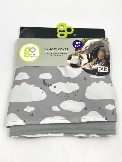 Go by Goldbug Canopy Cover Clouds Design Gray White Gender Neutral Sun Protector