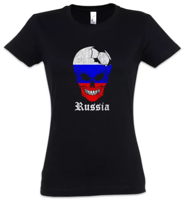 RUSSIA FOOTBALL SKULL I Damen T-Shirt Russian Soccer Flag World ...