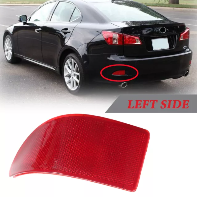 Red Rear Bumper Reflector Light Lenses For Lexus IS250 IS350 2006-2013 Left Side