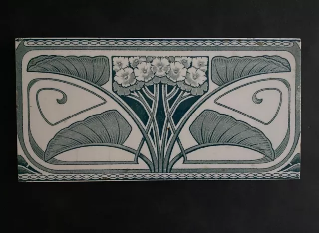 Fliese Jugendstil um 1910 Kachel floral Ornament Art Nouveau Tile organisch