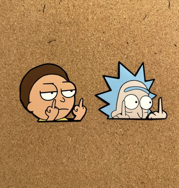 Rick and Morty Middle Finger Funny Jdm Honda Acura Window Vinyl Decal Sticker