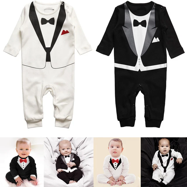 Cowtie Gentleman Romper Tuta Smoking Body Set Abito Formale