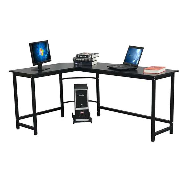 Corner L-Shaped Desk Home Office Computer Desk PC Study Gaming Desk W/ CPU Stand