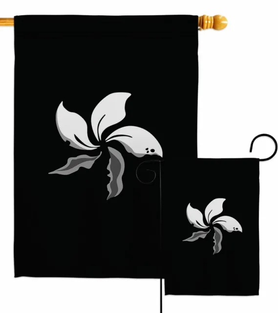 Black Bauhinia Garden Flag Support Cause Decorative Small Gift Yard House Banner