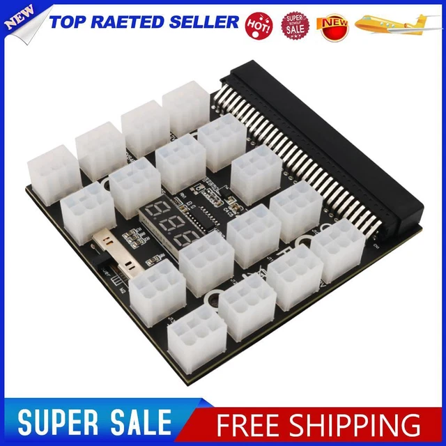 12V ATX 17x 6Pin Power Supply Breakout Board for Ethereum ETH BTC Mining Miner