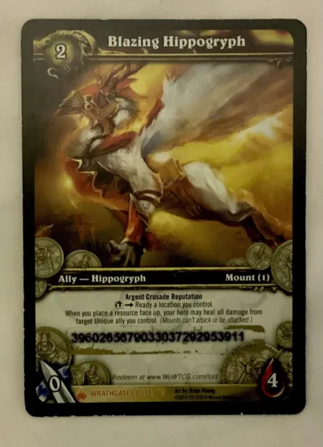RARE Blazing Hippogryph Used Card World of Warcraft WOW TCG No Loot