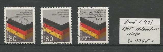 Bund 1985 : 3 x " Heimatvertriebene Deutsche "  Nr. 1265 o (41)