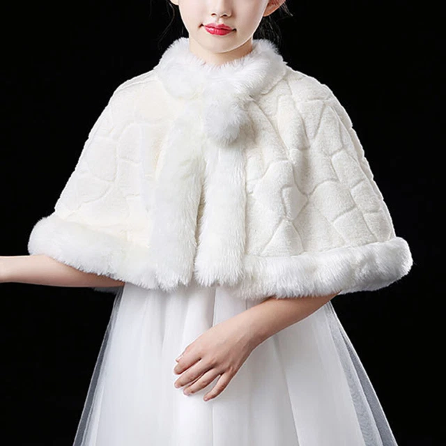 Abito da sposa bambino scialle peluche peluche bambina piccola principessa