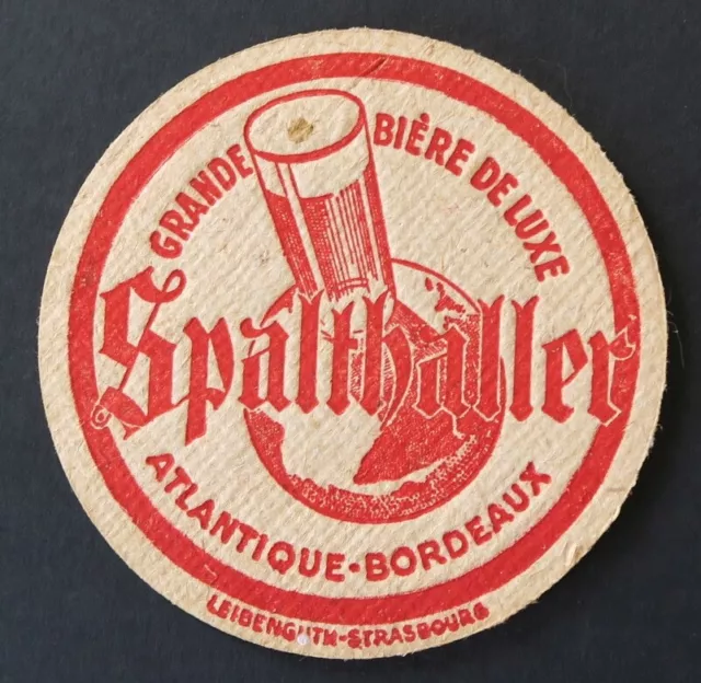 Sous-bock bière SPALTHALLER Brasserie Atlantique Bordeaux Leibenguth beermat 1