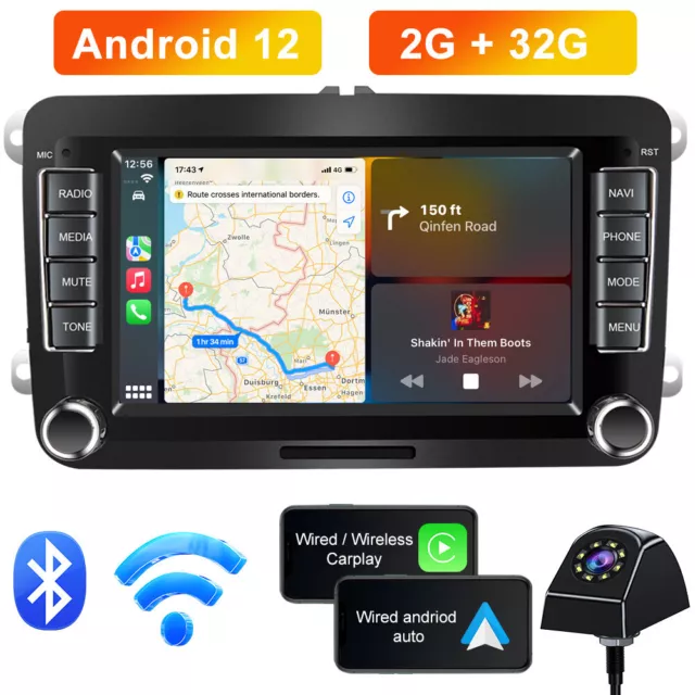 For VW GOLF MK5 MK6 7" Apple Carplay Car Stereo Radio Android 12.0 Player GPS AU