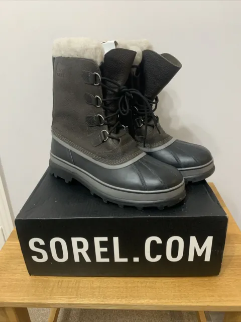 SOREL MENS CARIBOU WL Boots, Quarry/Black Snow Boots Sz 14 Insulated ...