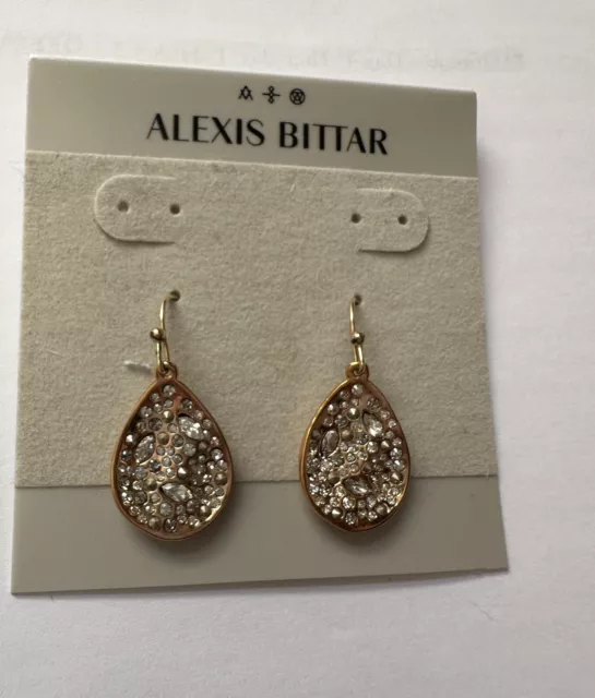 Alexis Bittar Miss Havisham Crystal  Rose Gold Teardrop Earrings