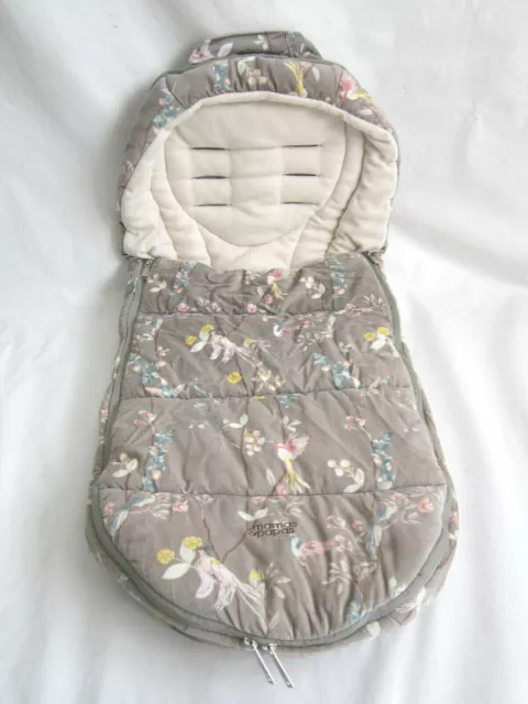 Mamas & Papas  Footmuff Ocarro Floral Watercolour Grey Birds