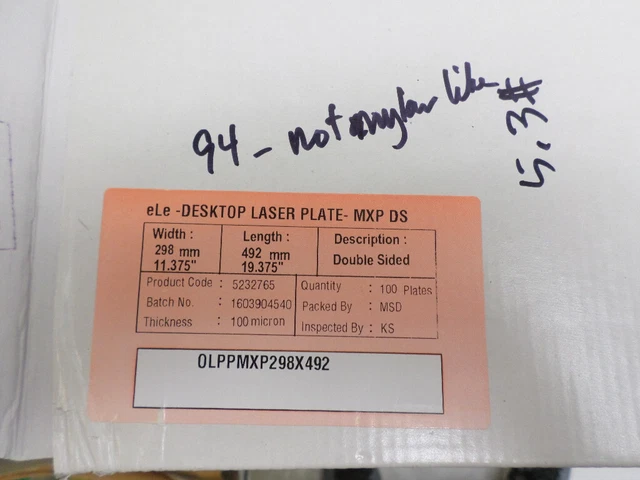 Laser Polyester Plates (Offset Printing) 94 sheets, 11.375 x 19.375"