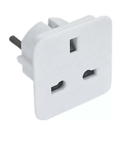 2 X UK To EU Euro Europe European Ireland Travel Adaptor Plug 2 Pin Adapter 3