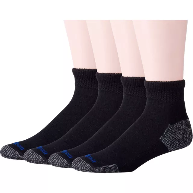 MediPeds Adult Men's NanoGLIDE® Quarter Cushion Casual Socks, X-Large, 4 pairs