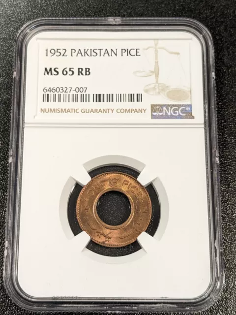 1952 MS65 RB Pakistan Pice NGC KM 1