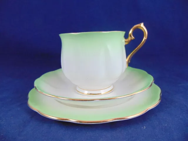 Vintage Royal Albert Rainbow Trio Cup Saucer Side Plate Green