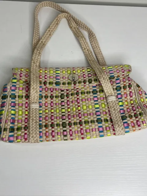 The Sak Handbag Multicolor Weave Woven Shoulder Bag Purse Spring Summer