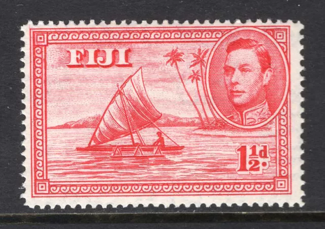 M24147 Fiji 1942 SG252b KGVI: 1½d carmine perf 14 UMM, Cat £35