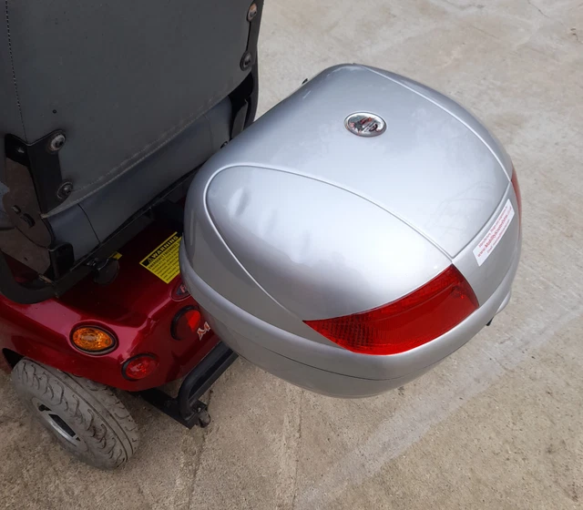 MOBILITY SCOOTER REAR Locking Secure Shopping Box Storage, 30ltr SILVER