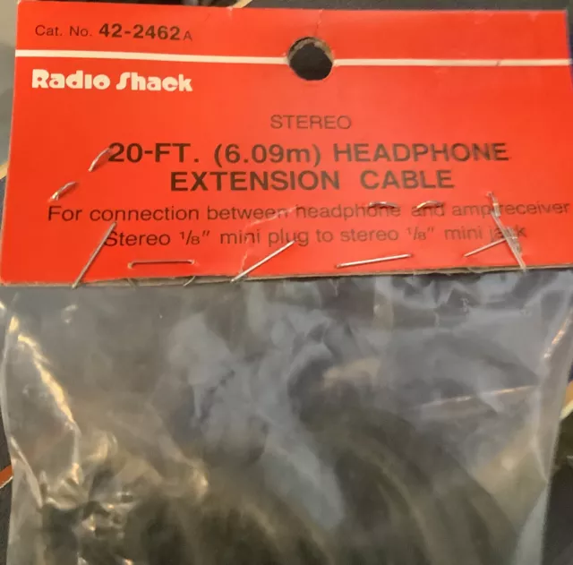 Realistic Radio Shack 42-2462 Headphone Extension Cable 20-Foot 1/8" Mini Jack