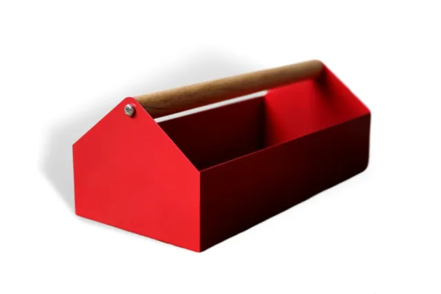 Red retro caja de herramientas de almacenamiento Caddy Organizador de escritorio