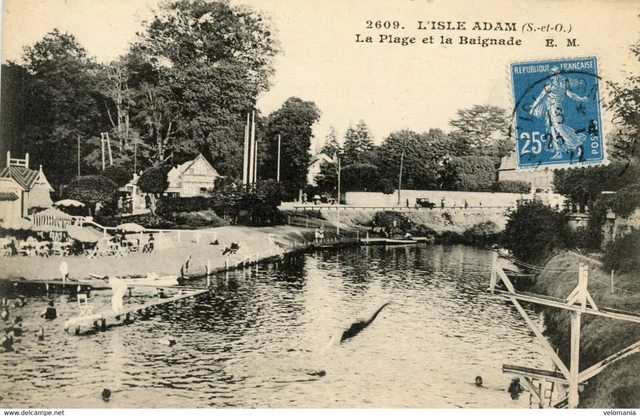 12039 cpa 95 L'Isle Adam - la Plage et la Baignade