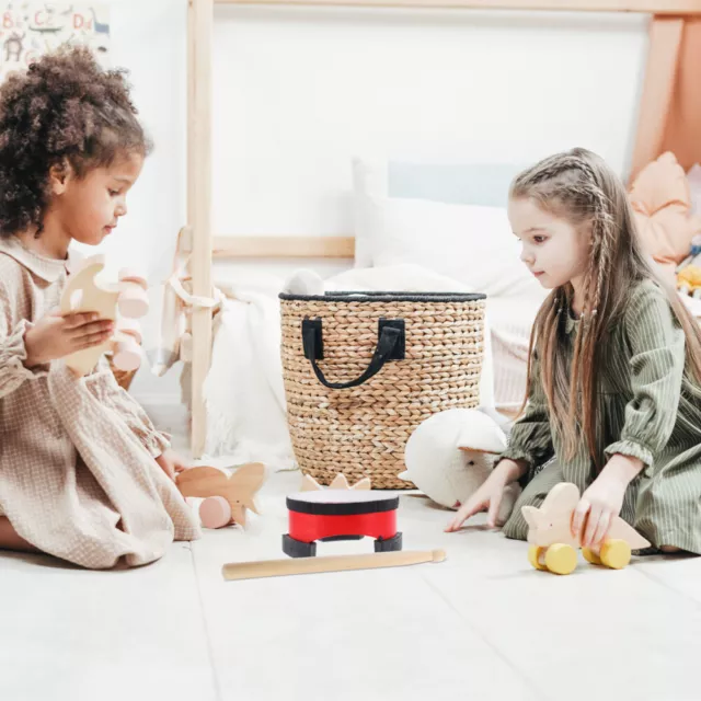 Tamburo basso legno rosso bambini o strumento a percussione Orff neonato