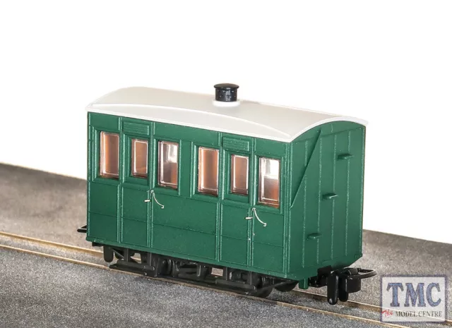 GR-500UG Peco OO9 Gauge Glyn Valley Tramway 4 Wheel Enclosed Side Coach Green