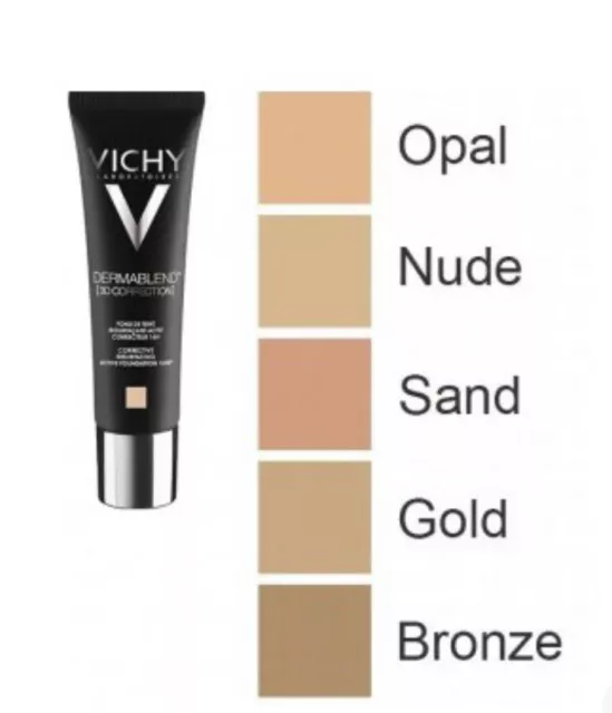 VICHY Dermablend [3D Correction] Fluid Foundation 30ml (Various Shades) New