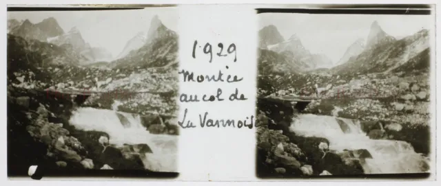 FRANCE Montagne Col de la Vanoise Alpes 1929 Photo Stereo Glass Plate Vintage 2