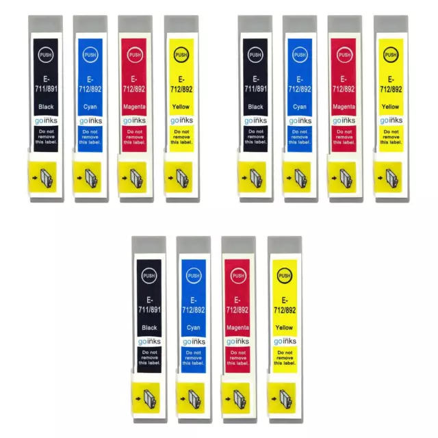 12 Cartucce d'inchiostro (Set) per Epson Stylus DX78 DX4050 DX5050 DX7400 DX7450