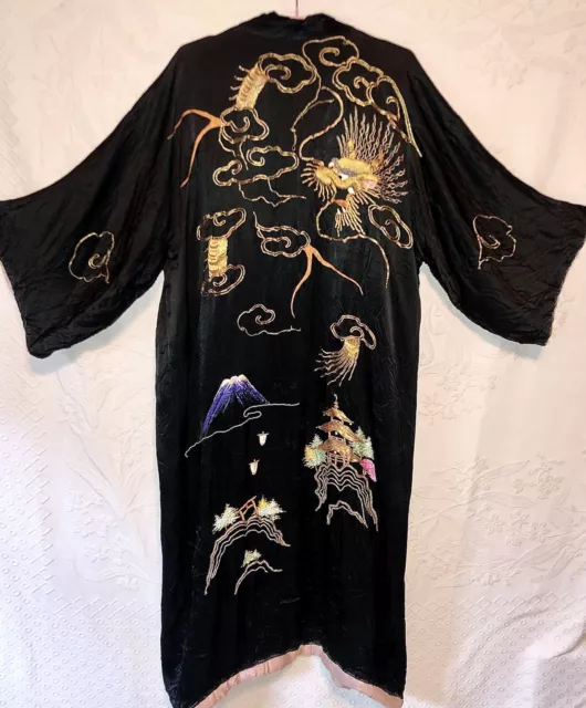 VTG Silk Japanese Embroidered Handstitched Kimono Robe *BUNDLE & SAVE*