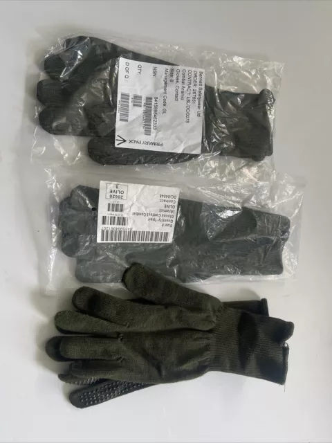 British Army Issue Gloves Combat Aramid Olive Size 8   X3 Pairs military