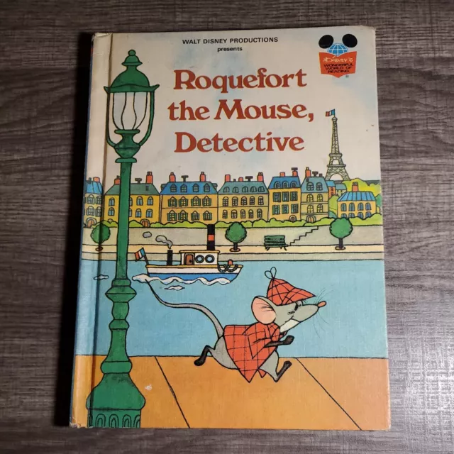 Walt Disney Roquefort The Mouse Detective Hardcover Book Vintage 1980 Aristocats