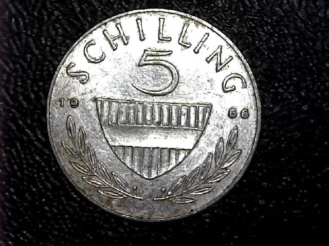 1966 Austria 5 Shilling Silver Coin